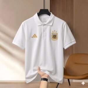 Super Premium China PK Cotton Jersey Polo Shirt For Men's Argentina White