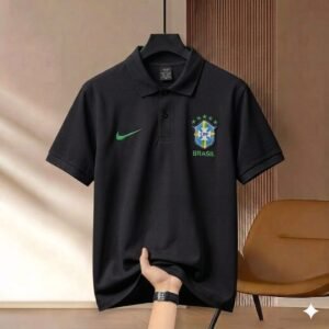 Super Premium China PK Cotton Jersey Polo Shirt For Men’s Brazil Black