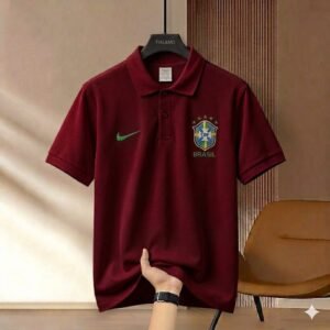 Super Premium China PK Cotton Jersey Polo Shirt For Men’s Brazil Maroon