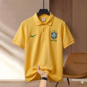 Super Premium China PK Cotton Jersey Polo Shirt For Men’s Brazil Yellow